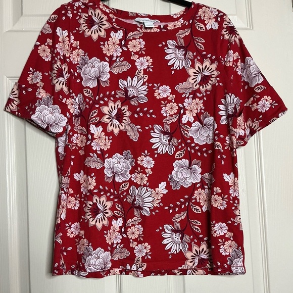 Liz Claiborne Red Boxy Blouse - Picture 2 of 7